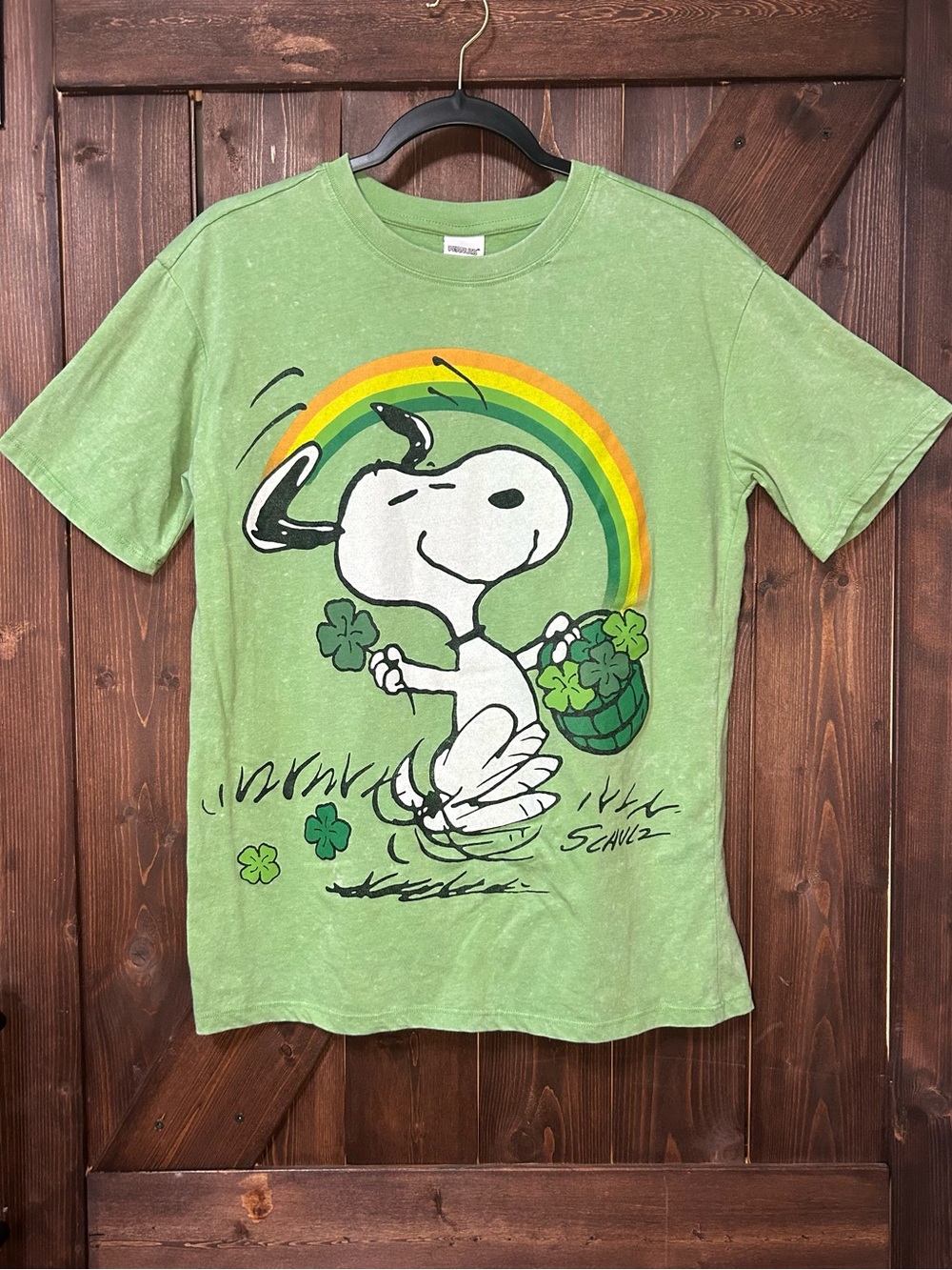 Peanuts Green Snoopy Rainbow Tee